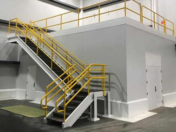 Commercial steel stair rail