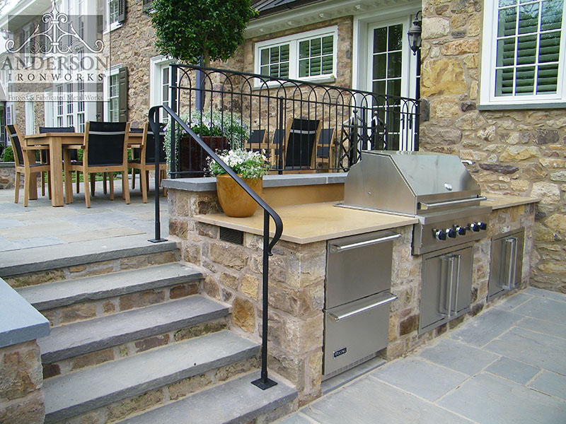 Wrought Iron Railing Custom And Pre, Metal Outdoor Railings For Stairs