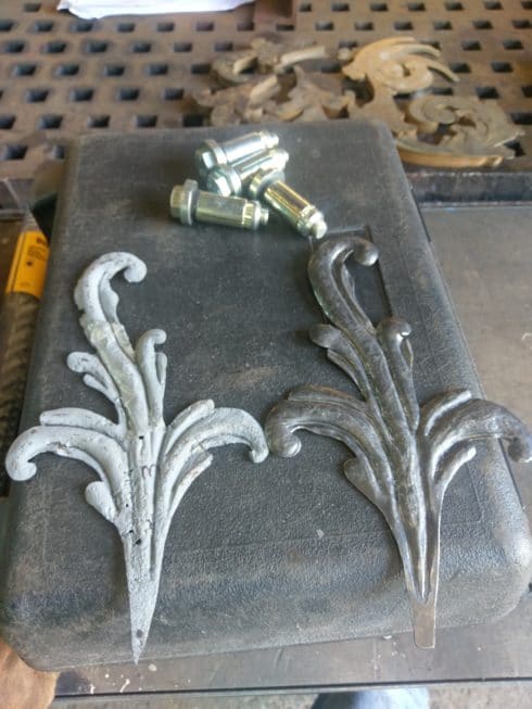 forged iron leaf replica