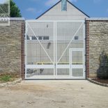 Commercial extra-tall steel security gate Commercial extra-tall steel security gate