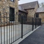 Hairpin style wrought iron fence and rails