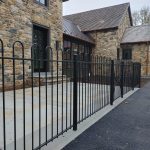 Hairpin style wrought iron fence and rails