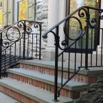 Wrought iron and brass stair rail