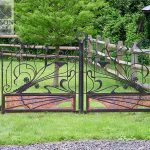 Custom wrought iron yard gate Custom wrought iron yard gate