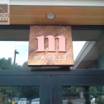 Custom market sign with brass finish and wood Custom market sign with brass finish and wood