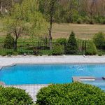 Pool perimeter wrought iron fence