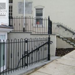 Hairpin style wrought iron fence and rails