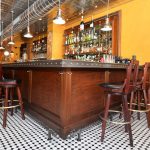 Wrought iron bar foot rail and bartop edges Wrought iron bar foot rail and bartop edges