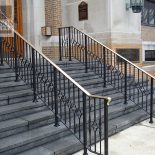 Wrought iron and brass stair railing Wrought iron and brass stair railing