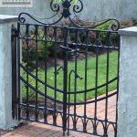 Wrought iron gate center-open Wrought iron gate center-open