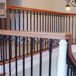 Interior stair railing with wood handrail Stair railing with wood handrail