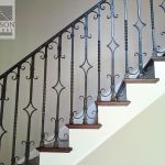 Interior second floor stairwell railing iron stairwell railing