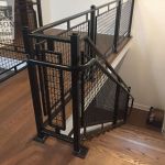 Iron and steel mesh interior stair railing Iron and steel mesh interior stair railing