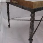 Wrought iron coffee table spiral decorative legs and frame Wrought iron coffee table spiral decorative legs and frame