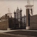 Original 1911 Ferris Thompson Gateway view at the front of Bowen Hall along Prospect Avenue at Princeton University Original 1911 Ferris Thompson Gateway view at the front of Bowen Hall along Prospect Avenue at Princeton University