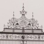 Original 1911 Ferris Thompson Gateway view at the front of Bowen Hall along Prospect Avenue at Princeton University Original 1911 Ferris Thompson Gateway view at the front of Bowen Hall along Prospect Avenue at Princeton University