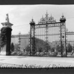 Photo taken from the 1950s, the original 1911 Ferris Thompson Gateway view at the front of Bowen Hall along Prospect Avenue at Princeton University Original 1911 Ferris Thompson Gateway view at the front of Bowen Hall along Prospect Avenue at Princeton University, photo taken from the 1950s.