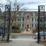 Ferris Thompson Gateway view at the front of Bowen Hall along Prospect Avenue at Princeton University